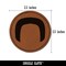 Horseshoe Mustache Moustache Silhouette Round Iron-On Engraved Faux Leather Patch Applique - 2.5"